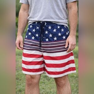 Faded Glory American Flag Men Shorts Medium